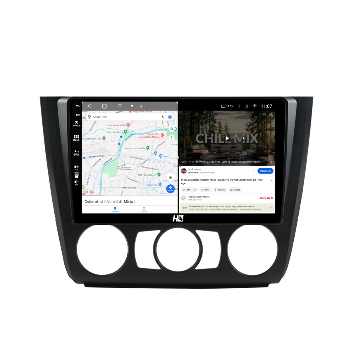 Navigatie HUB64 BMW Seria 1 E87 (2007-2011), Clima Manuala, Android, Octacore / 6GB RAM + 128GB ROM, 9 Inch - HB-649006+AD-BGRKIT398