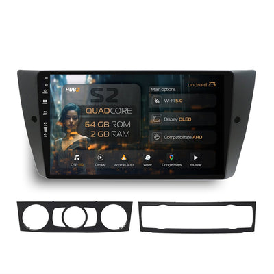 Navigatie HUB64 BMW Seria 3 E90, E91, E92, 2GB RAM, Android, GPS, Wi-FI, Carplay, Android Auto, USB, Bluetooth, Radio, Waze, Touchscreen, 9 inch