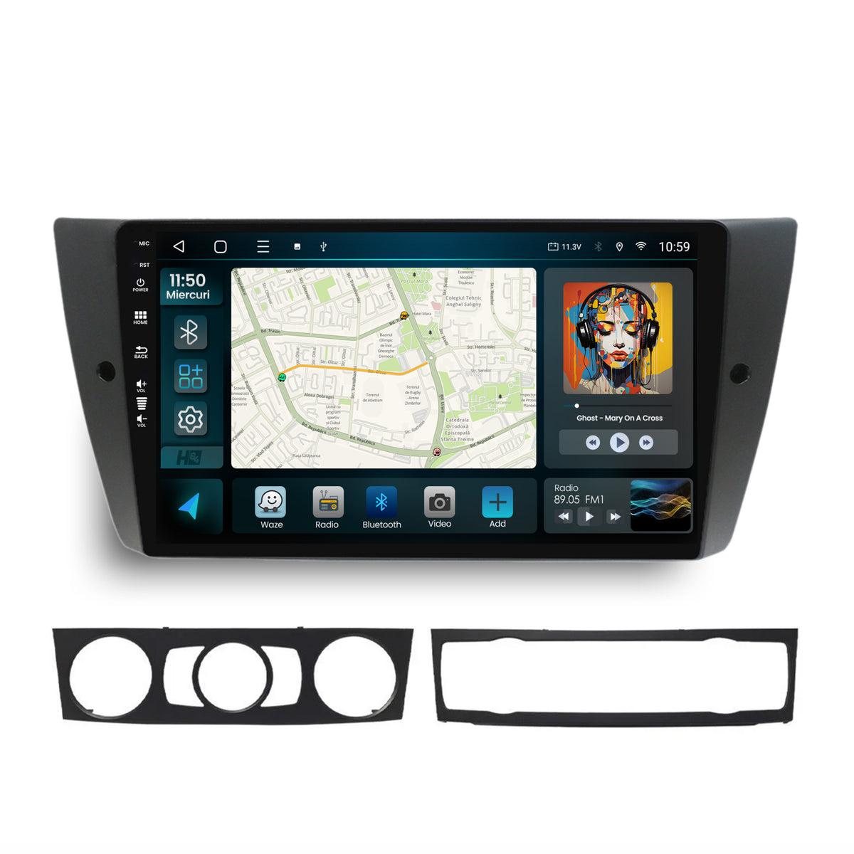 Navigatie HUB64 BMW Seria 3 E90, E91, E92, 4GB RAM, Android, Octacore, Slot Sim 4G, DSP, GPS, Wi-FI, Carplay, Android Auto, USB, Bluetooth, Waze, Touchscreen, 9 inch