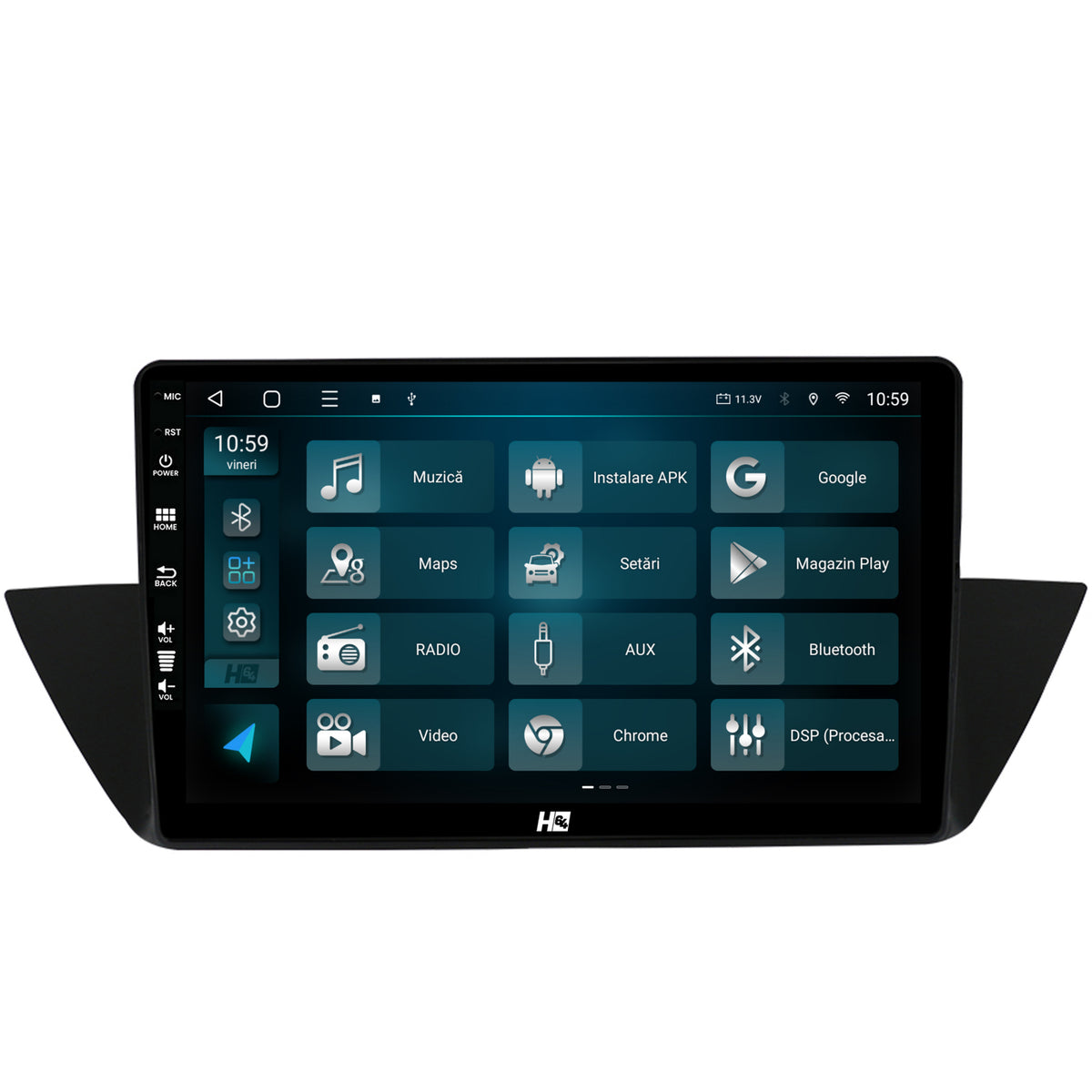 Navigatie HUB64 BMW X1 (2009-2015), 2GB RAM, Android, GPS, Wi-FI, Carplay, Android Auto, USB, Bluetooth, Radio, Waze, Touchscreen, 10.1 inch