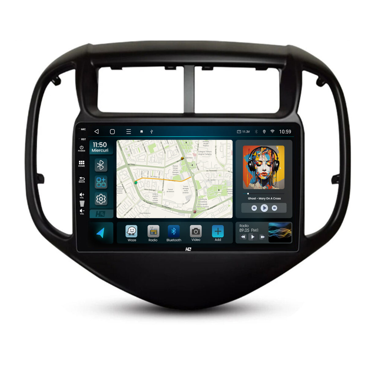 Navigatie HUB64 Chevrolet Aveo (2017-2021), 2GB RAM, Android, GPS, Wi-FI, Carplay, Android Auto, USB, Bluetooth, Radio, Waze, Touchscreen, 9 inch