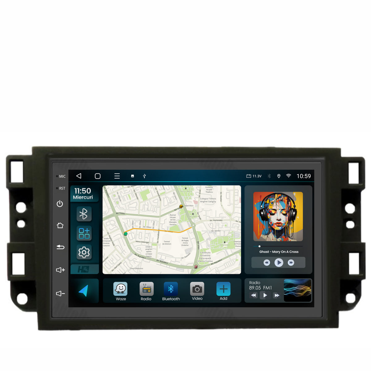 Navigatie HUB64 Chevrolet Aveo / Captiva / Epica (2006-2011), 4GB RAM, Android, Quadcore, DSP, GPS, Wi-FI, Carplay, Android Auto, USB, Bluetooth, Waze, Touchscreen, 7 inch
