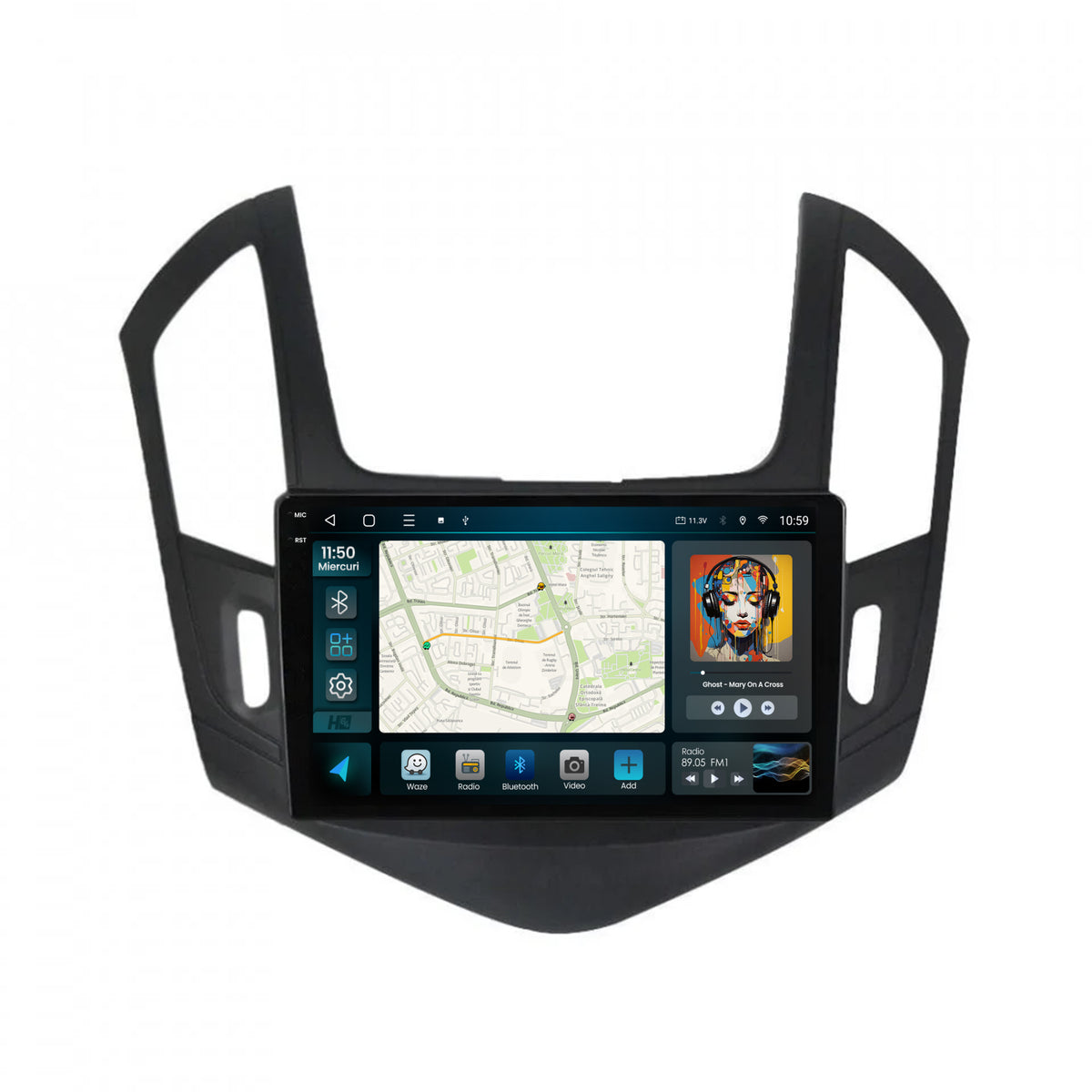 Navigatie HUB64 Chevrolet Cruze (2013-2015), 8GB RAM, Android, Octacore, Slot Sim 4G, DSP, GPS, Wi-FI, Carplay, Android Auto, USB, Bluetooth, Waze, Touchscreen, 9 Inch
