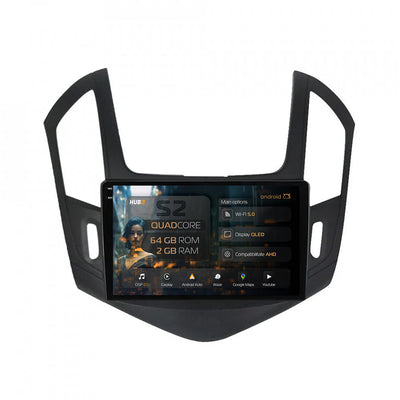 Navigatie HUB64 Chevrolet Cruze (2013-2015), 2GB RAM, Android, GPS, Wi-FI, Carplay, Android Auto, USB, Bluetooth, Radio, Waze, Touchscreen, 9 inch