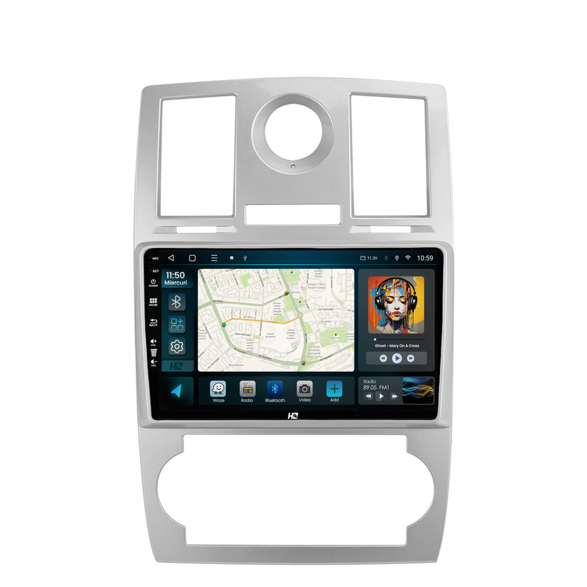 Navigatie HUB64 Chrysler 300C (2004-2011), 2GB RAM, Android, GPS, Wi-FI, Carplay, Android Auto, USB, Bluetooth, Radio, Waze, Touchscreen, 9 inch