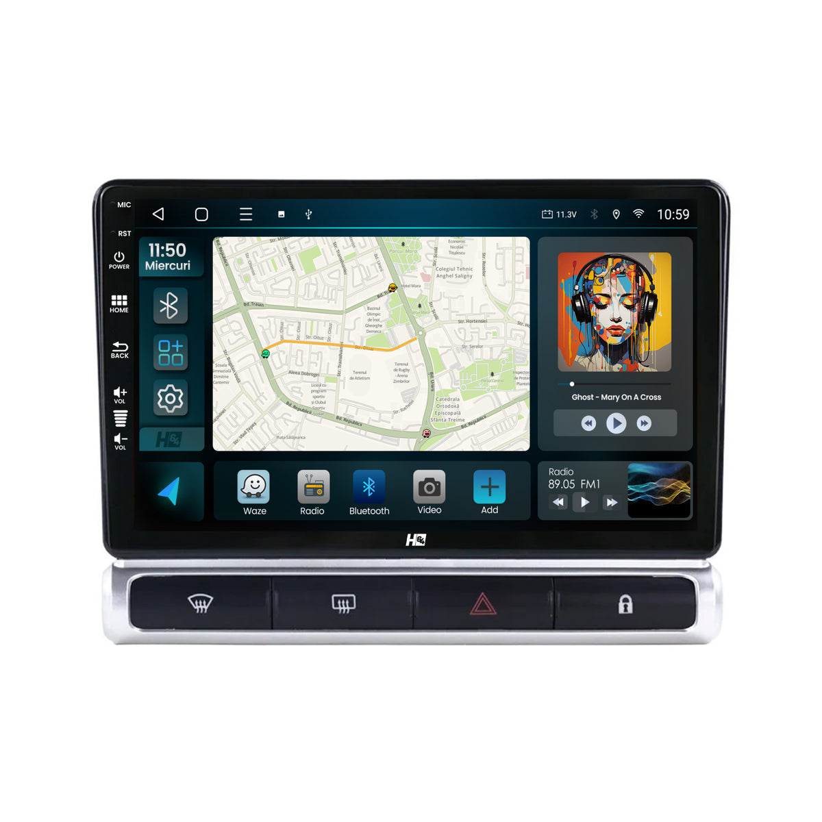 Navigatie HUB64 Citroen C3(2024+) High-V, 4GB RAM, Android, Quadcore, DSP, GPS, Wi-FI, Carplay, Android Auto, USB, Bluetooth, Waze, Touchscreen, 9 Inch