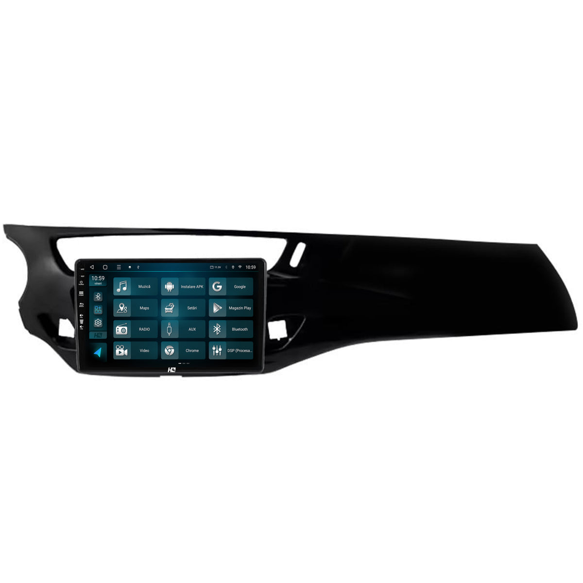 Navigatie HUB64 Citroen C3 II (2009-2016), 4GB RAM, Android, Quadcore, DSP, GPS, Wi-FI, Carplay, Android Auto, USB, Bluetooth, Waze, Touchscreen, 9 inch