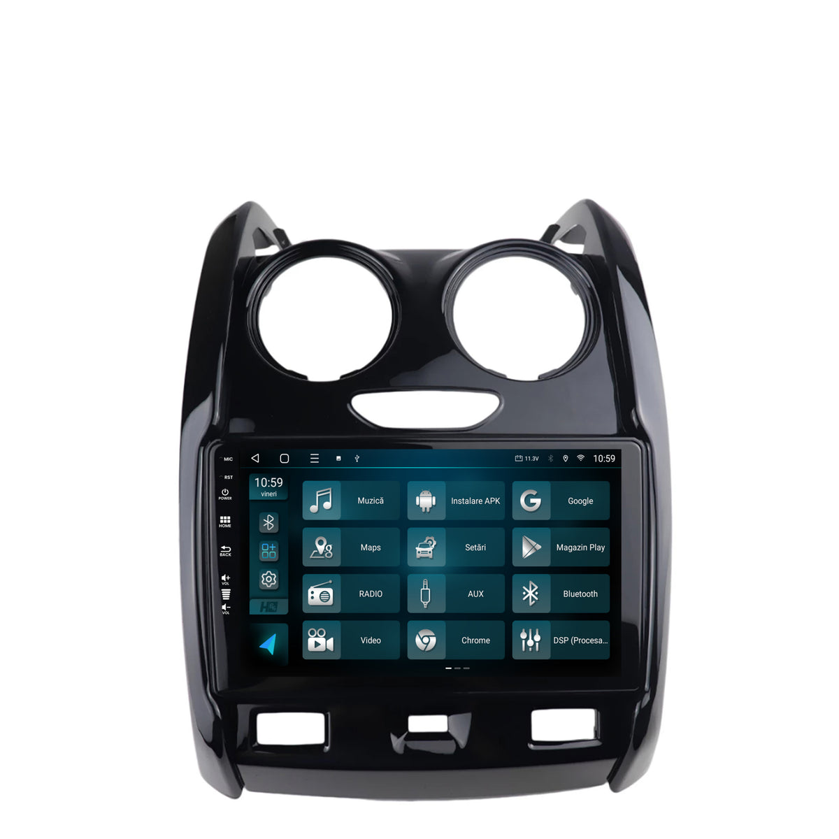 Navigatie HUB64 Dacia Duster (2012-2019), 4GB RAM, Android, Quadcore, DSP, GPS, Wi-FI, Carplay, Android Auto, USB, Bluetooth, Waze, Touchscreen, 9 inch