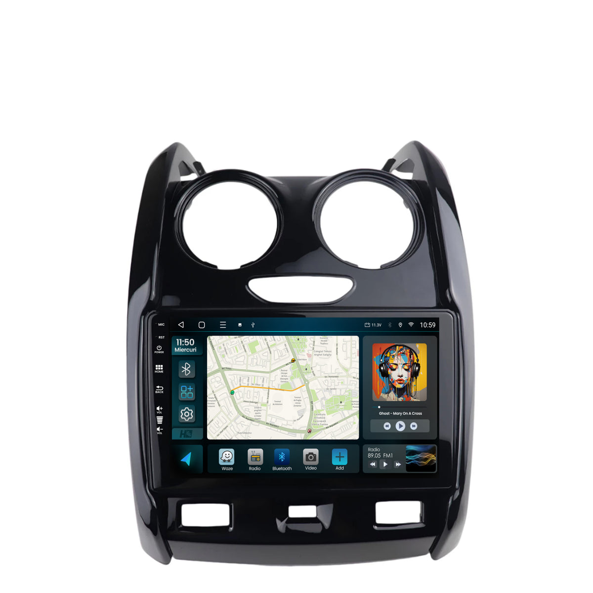 Navigatie HUB64 Dacia Duster (2012-2019), 4GB RAM, Android, Octacore, Slot Sim 4G, DSP, GPS, Wi-FI, Carplay, Android Auto, USB, Bluetooth, Waze, Touchscreen, 9 inch