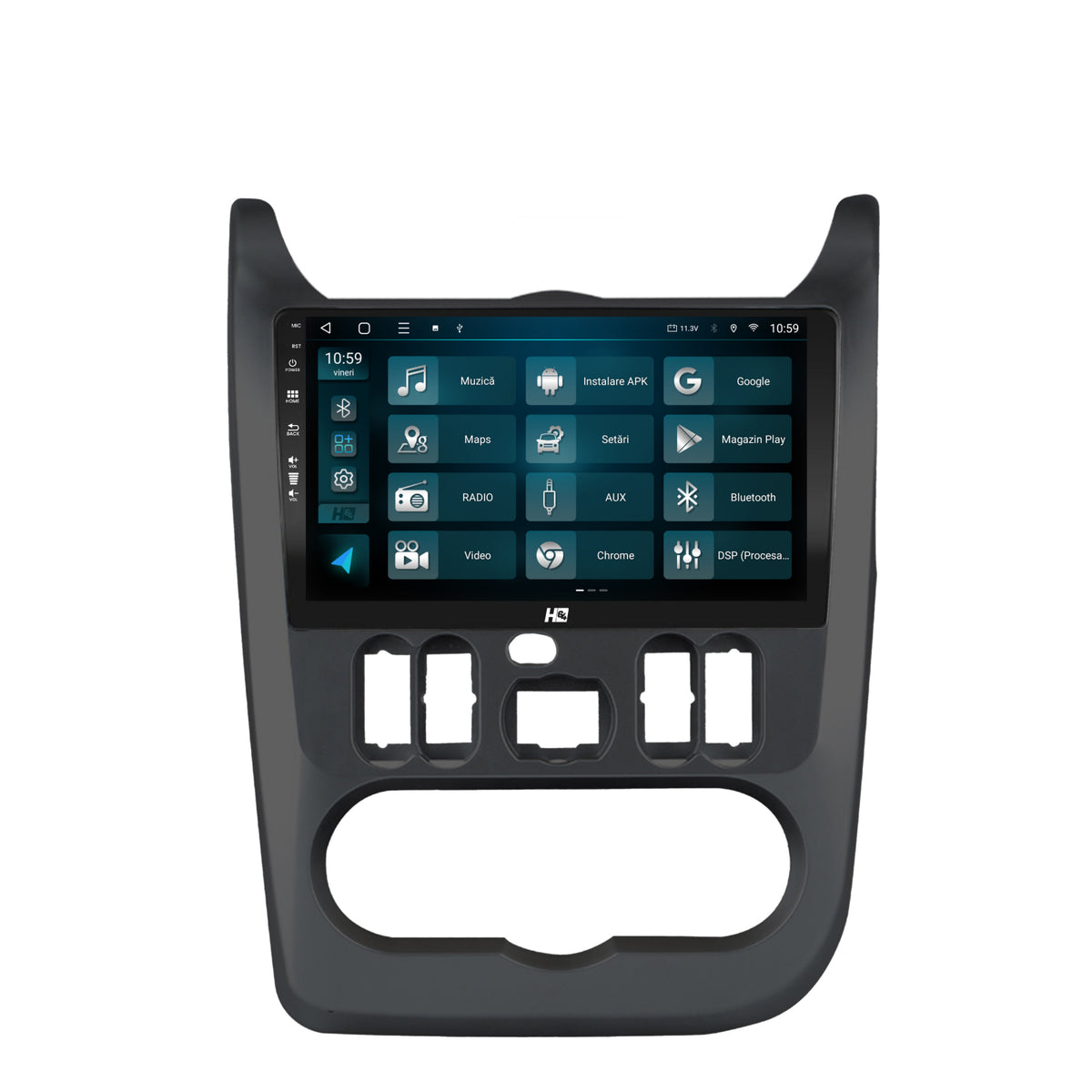 Navigatie HUB64 Dacia Logan / Duster / Sandero (2009-2015), 4GB RAM, Android, Quadcore, DSP, GPS, Wi-FI, Carplay, Android Auto, USB, Bluetooth, Waze, Touchscreen, 9" inch