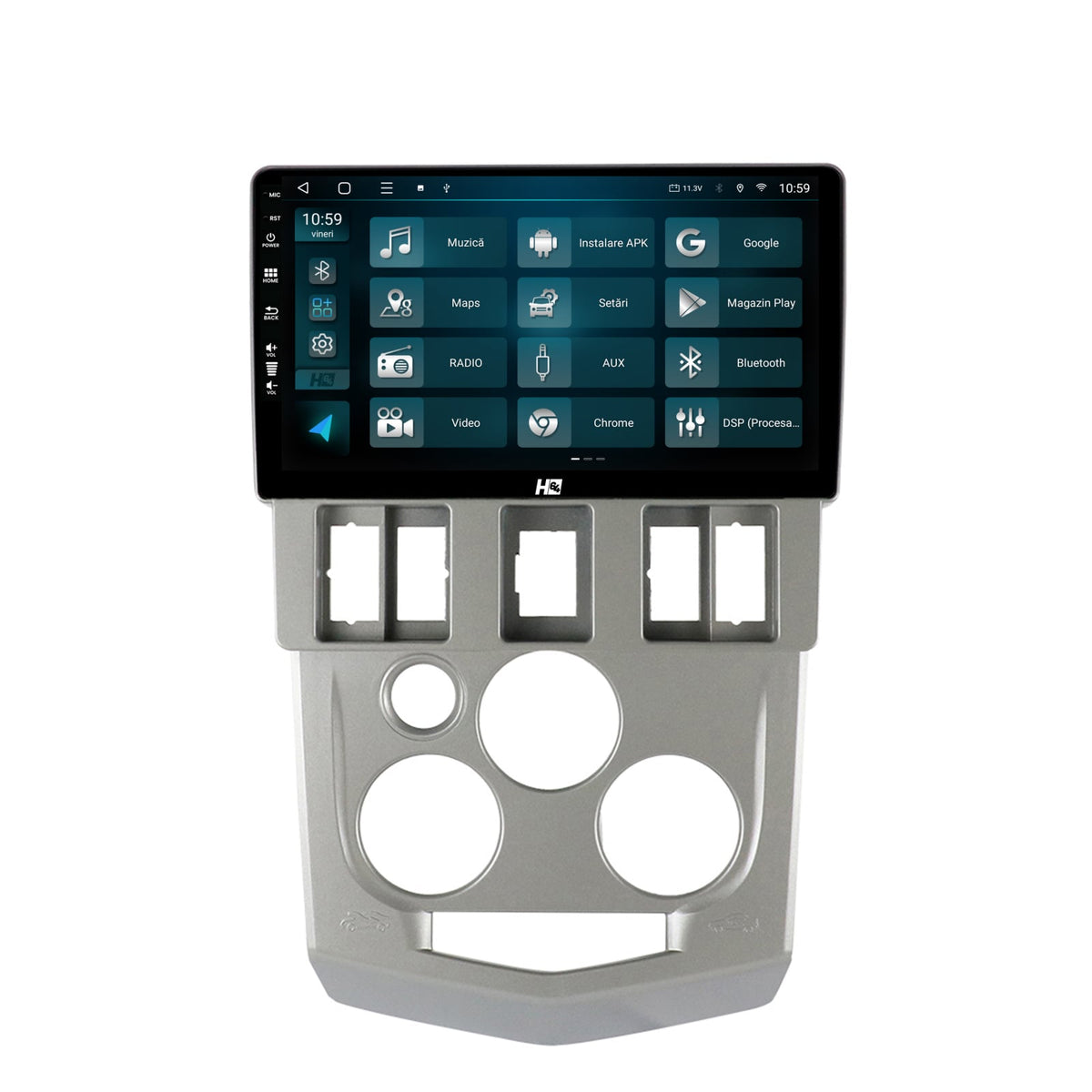 Navigatie HUB64 Dacia Logan PH1 (2004-2009), 2GB RAM, Android, GPS, Wi-FI, Carplay, Android Auto, USB, Bluetooth, Radio, Waze, Touchscreen, 9 inch