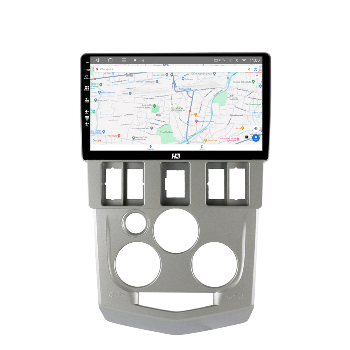 Navigatie HUB64 Dacia Logan PH1 (2004-2009), 8GB RAM, Android, Octacore, Slot Sim 4G, DSP, GPS, Wi-FI, Carplay, Android Auto, USB, Bluetooth, Waze, Touchscreen, 9 Inch