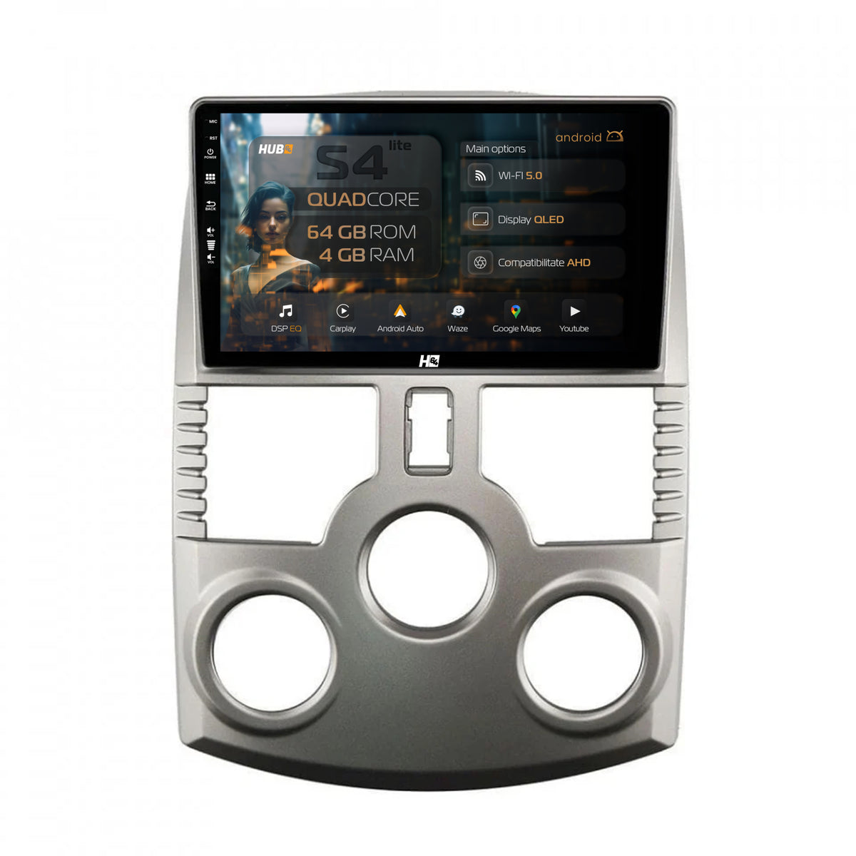 Navigatie HUB64 Daihatsu Terios (2005+), 4GB RAM, Android, Quadcore, DSP, GPS, Wi-FI, Carplay, Android Auto, USB, Bluetooth, Waze, Touchscreen, 9 inch