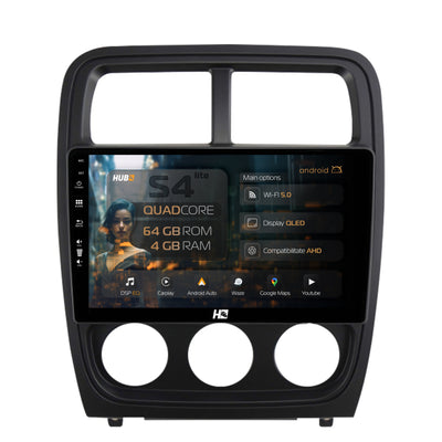 Navigatie HUB64 Dodge Caliber (2010-2012), 4GB RAM, Android, Quadcore, DSP, GPS, Wi-FI, Carplay, Android Auto, USB, Bluetooth, Waze, Touchscreen, 9 inch