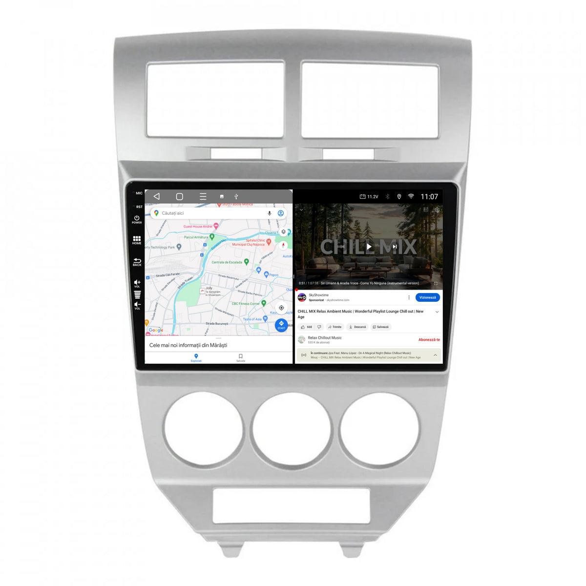 Navigatie HUB64 Dodge Caliber (2006-2010), 8GB RAM, Android, Octacore, Slot Sim 4G, DSP, GPS, Wi-FI, Carplay, Android Auto, USB, Bluetooth, Waze, Touchscreen, 10.1 Inch