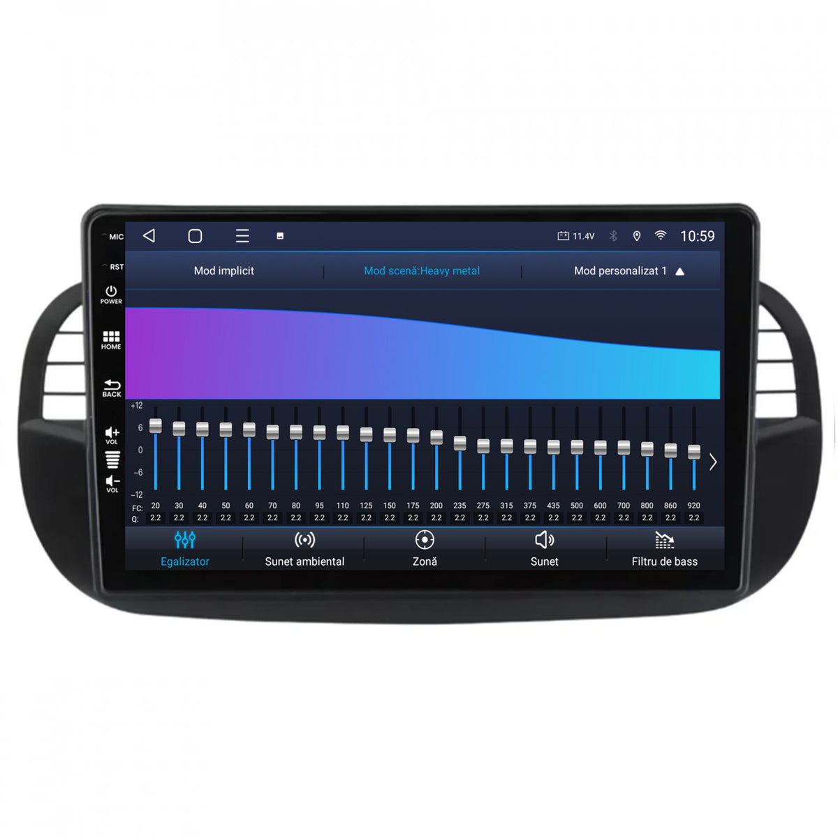 Navigatie HUB64 Fiat 500 (2007-2014), 8GB RAM, Android, Octacore, Slot Sim 4G, DSP, GPS, Wi-FI, Carplay, Android Auto, USB, Bluetooth, Waze, Touchscreen, 9 Inch