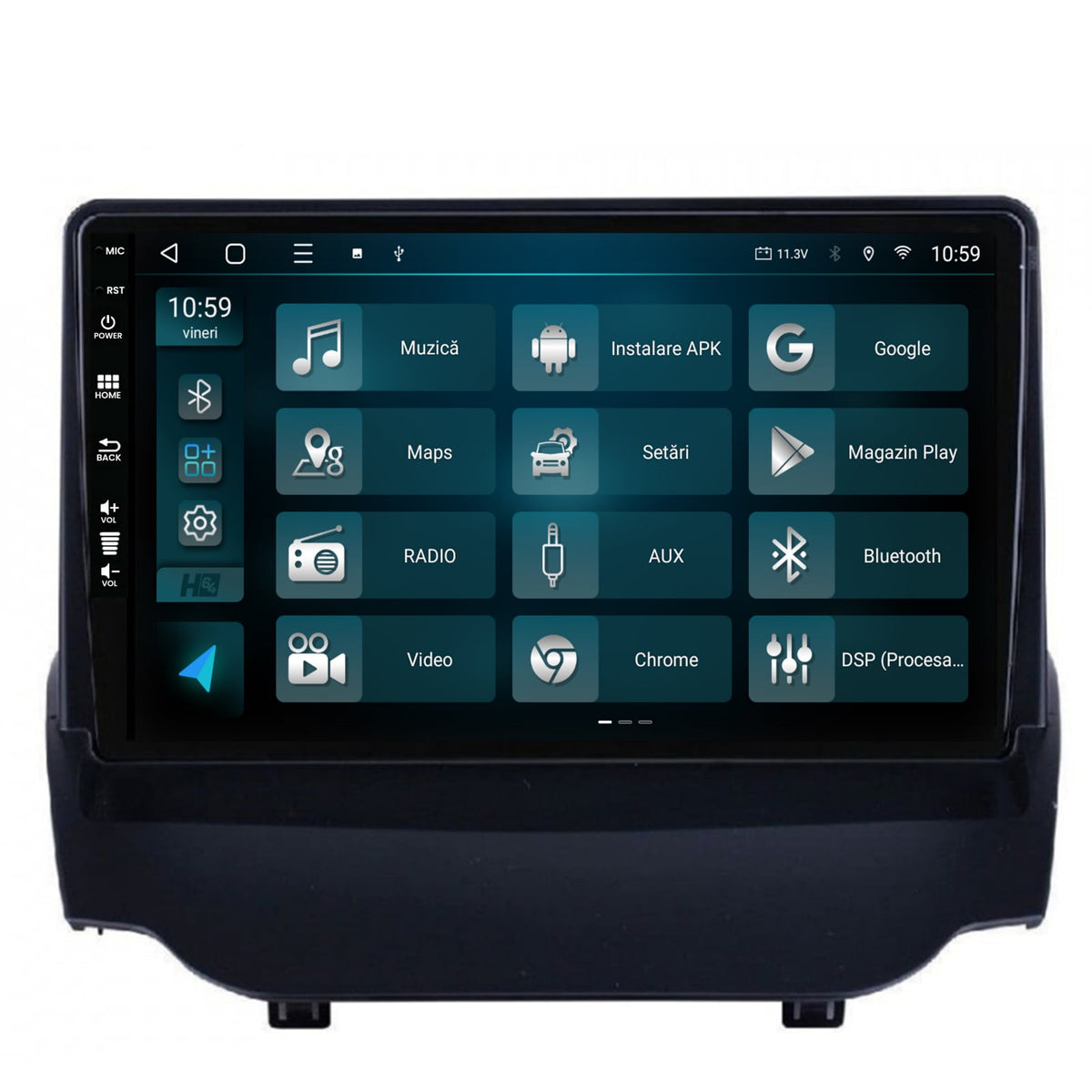 Navigatie HUB64 Ford EcoSport (2013-2016) 4GB RAM, Android, Octacore, Slot Sim 4G, DSP, GPS, Wi-FI, Carplay, Android Auto, USB, Bluetooth, Waze, Touchscreen, 9 inch