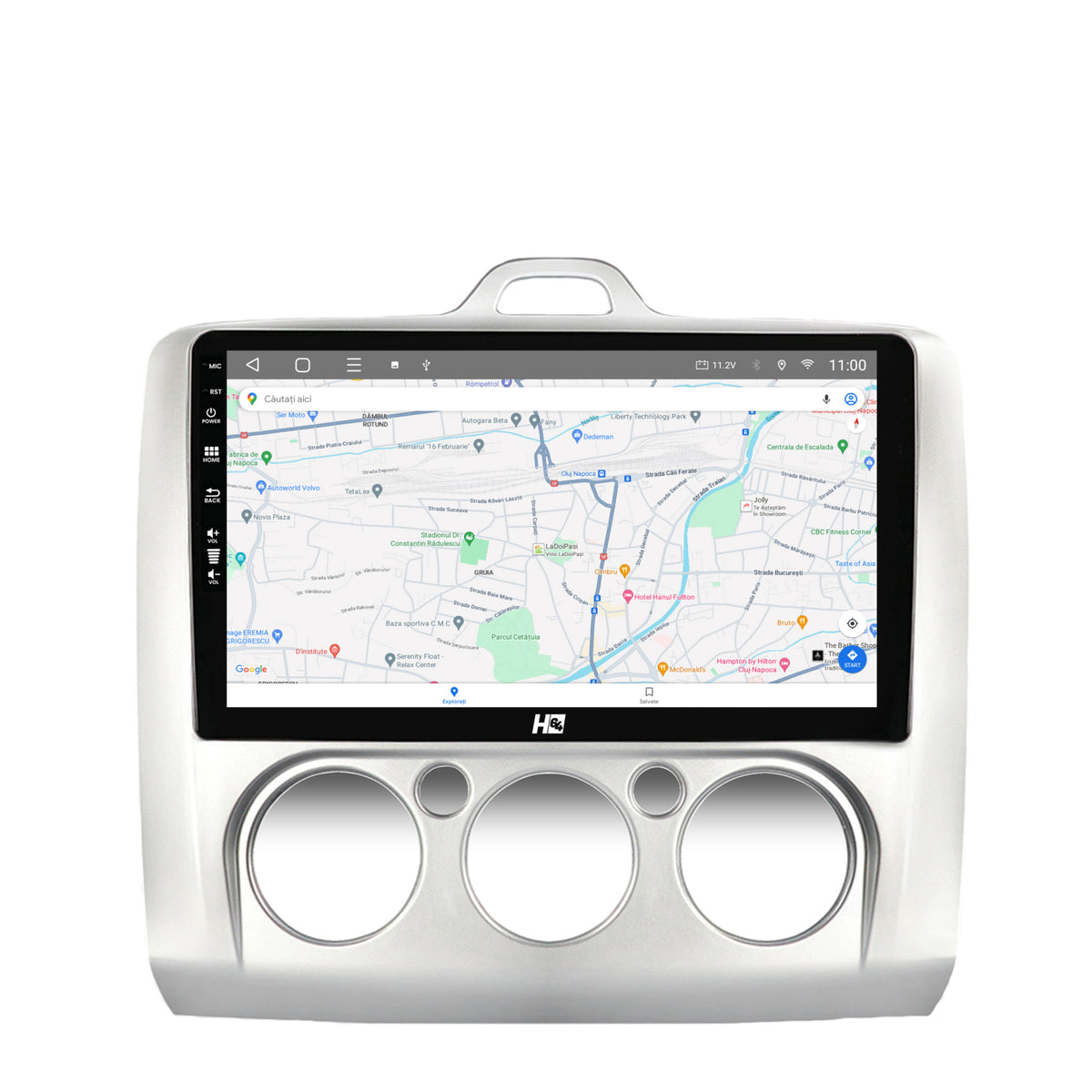 Navigatie HUB64 Ford Focus MK2 (2004-2011), Clima Manuala, 2GB RAM, Android, GPS, Wi-FI, Carplay, Android Auto, USB, Bluetooth, Radio, Waze, Touchscreen, 9 inch