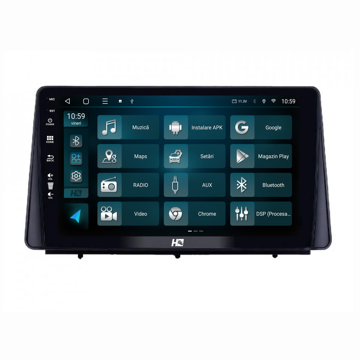 Navigatie HUB64 Ford Focus MK4 (2019+), 4GB RAM, Android, Quadcore, DSP, GPS, Wi-FI, Carplay, Android Auto, USB, Bluetooth, Waze, Touchscreen, 10.1 Inch