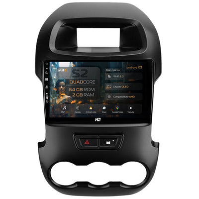 Navigatie HUB64 Ford Ranger (2011-2015), 2GB RAM, Android, GPS, Wi-FI, Carplay, Android Auto, USB, Bluetooth, Radio, Waze, Touchscreen, 9 inch