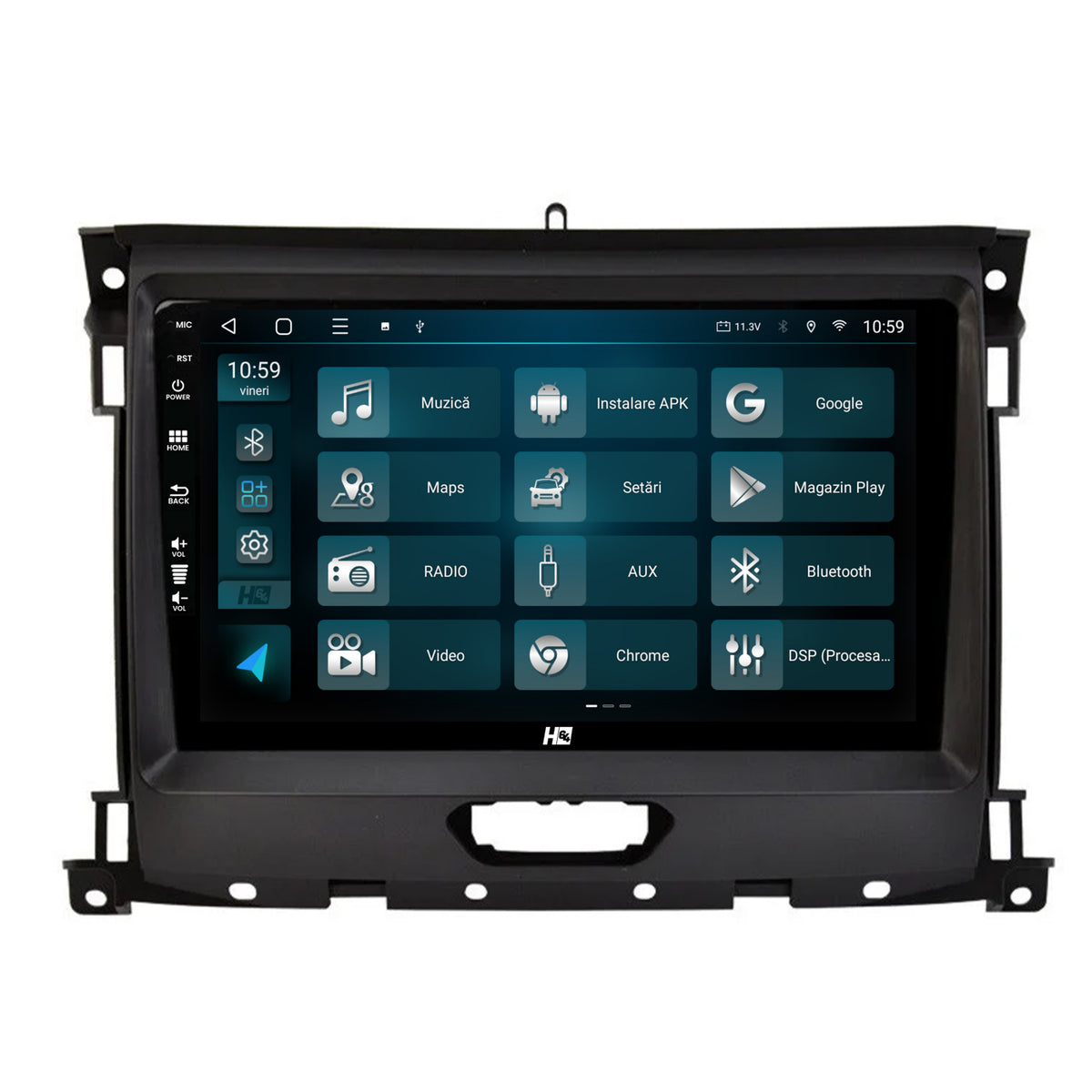 Navigatie HUB64 Ford Ranger (2015-2022), 4GB RAM, Android, Quadcore, DSP, GPS, Wi-FI, Carplay, Android Auto, USB, Bluetooth, Waze, Touchscreen, 9 inch