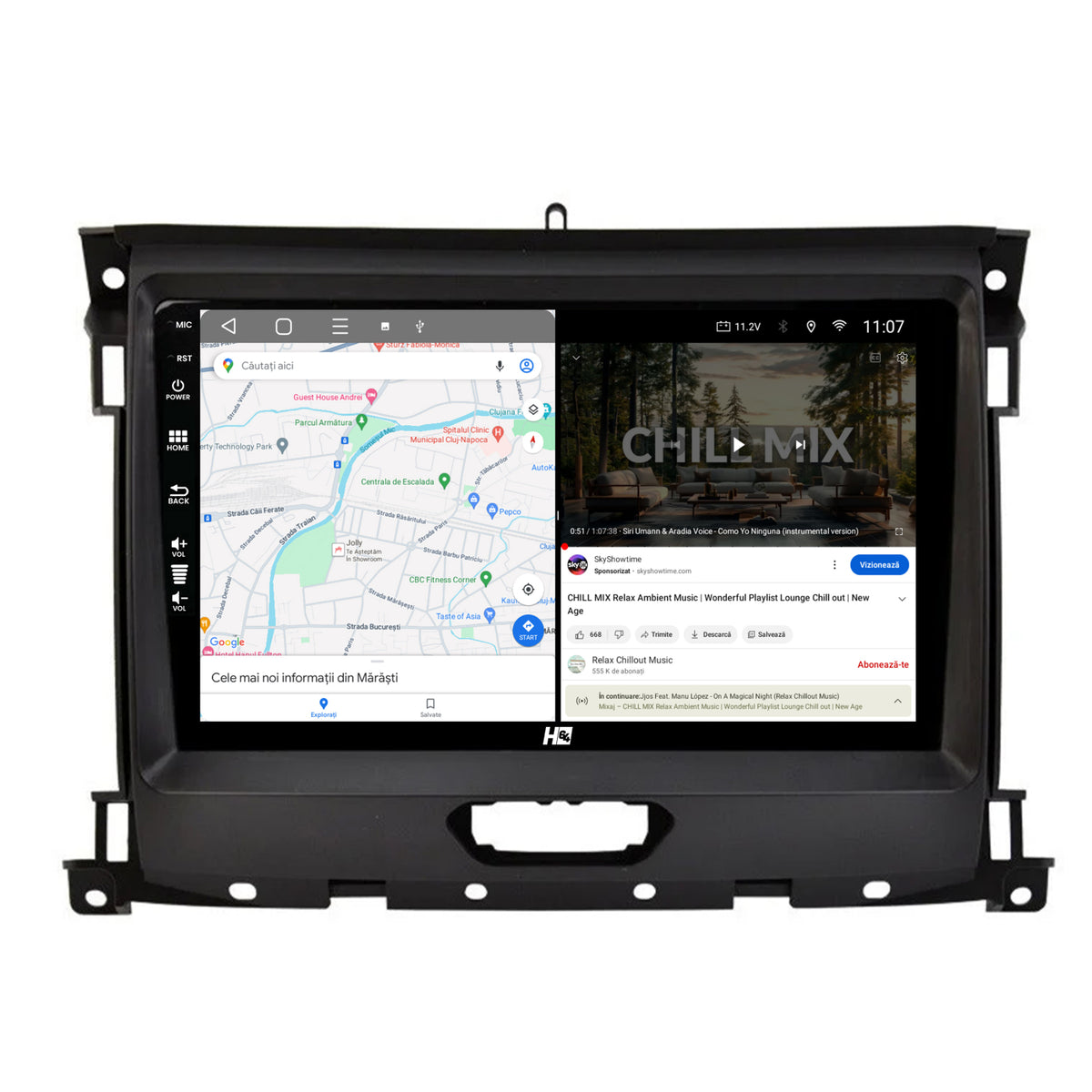 Navigatie HUB64 Ford Ranger (2015-2022), 4GB RAM, Android, Quadcore, DSP, GPS, Wi-FI, Carplay, Android Auto, USB, Bluetooth, Waze, Touchscreen, 9 inch