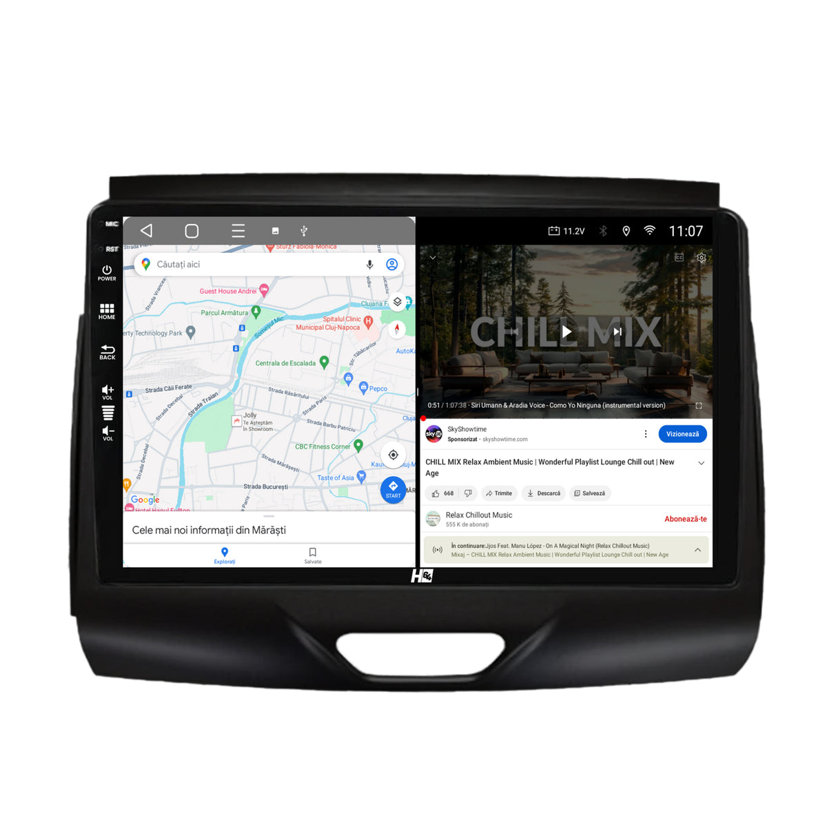 Navigatie HUB64 Ford Ranger (2015-2018), 8GB RAM, Android, Octacore, Slot Sim 4G, DSP, GPS, Wi-FI, Carplay, Android Auto, USB, Bluetooth, Waze, Touchscreen, 9 Inch