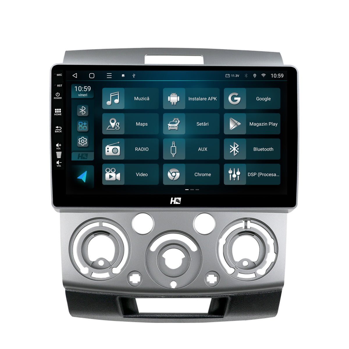 Navigatie HUB64 Ford Ranger / Mazda BT50 (2007-2012), 6GB RAM, Android, Octacore, Slot Sim 4G, DSP, GPS, Wi-FI, Carplay, Android Auto, USB, Bluetooth, Waze, Touchscreen, 9 Inch