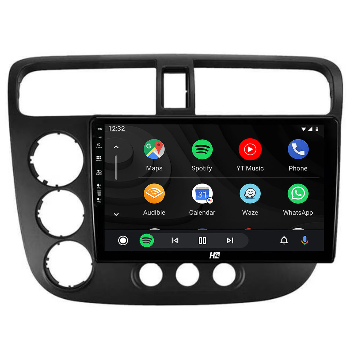 Navigatie HUB64 Honda Civic (1998-2005), 2GB RAM, Android, GPS, Wi-FI, Carplay, Android Auto, USB, Bluetooth, Radio, Waze, Touchscreen, 9 inch