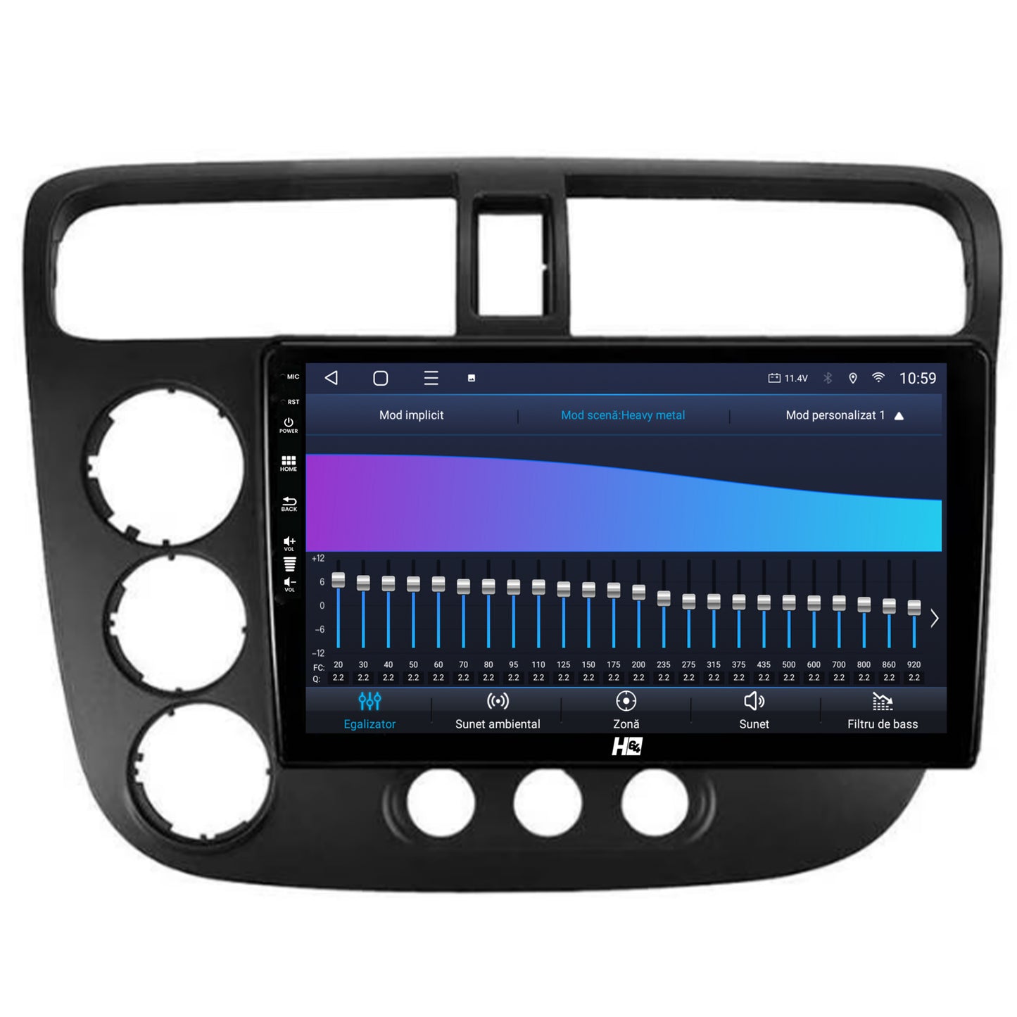 Navigatie HUB64 Honda Civic (1998-2005), 6GB RAM, Android, Octacore, Slot Sim 4G, DSP, GPS, Wi-FI, Carplay, Android Auto, USB, Bluetooth, Waze, Touchscreen, 9 Inch