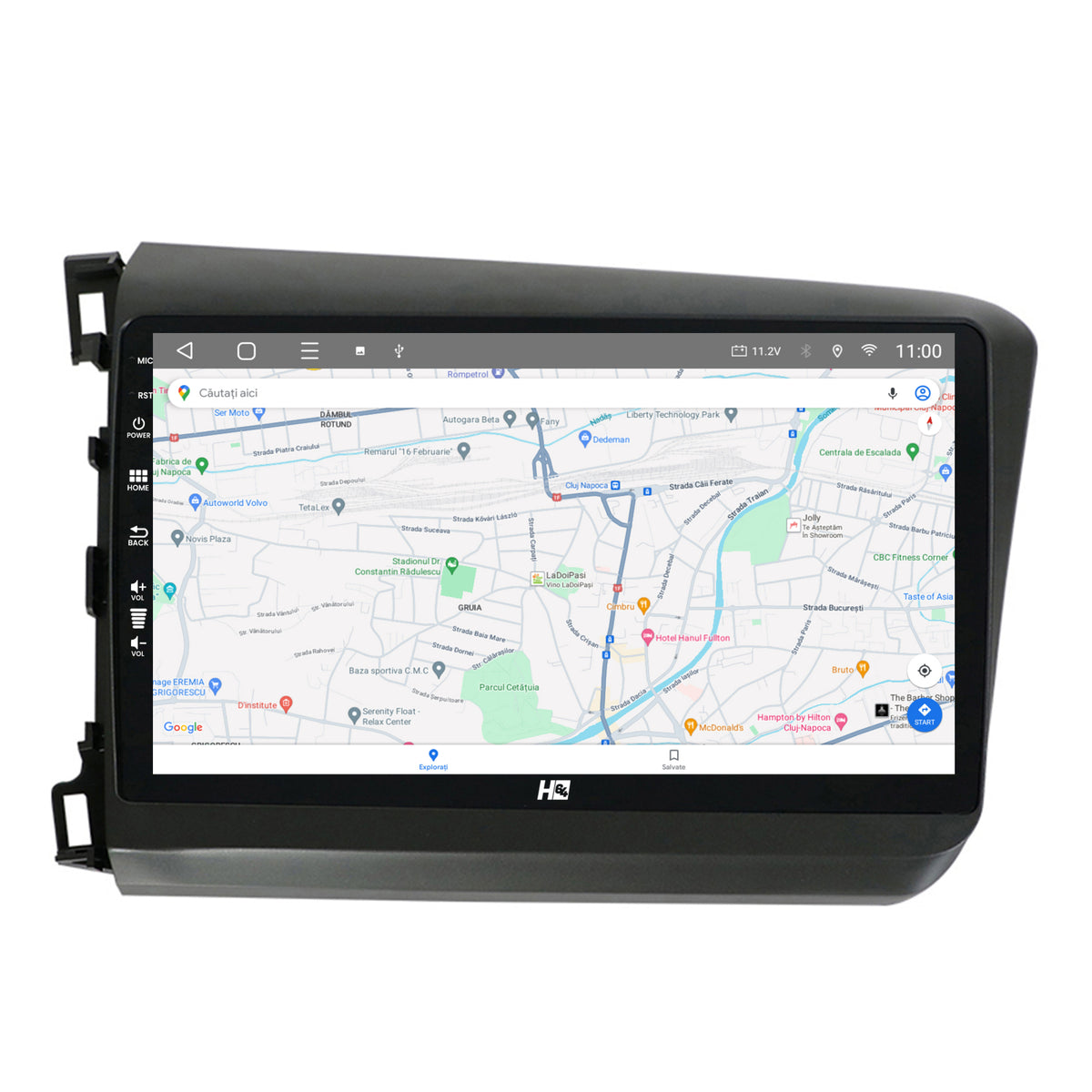 Navigatie HUB64 Honda Civic (2012-2015), 4GB RAM, Android, Quadcore, DSP, GPS, Wi-FI, Carplay, Android Auto, USB, Bluetooth, Waze, Touchscreen, 9 inch