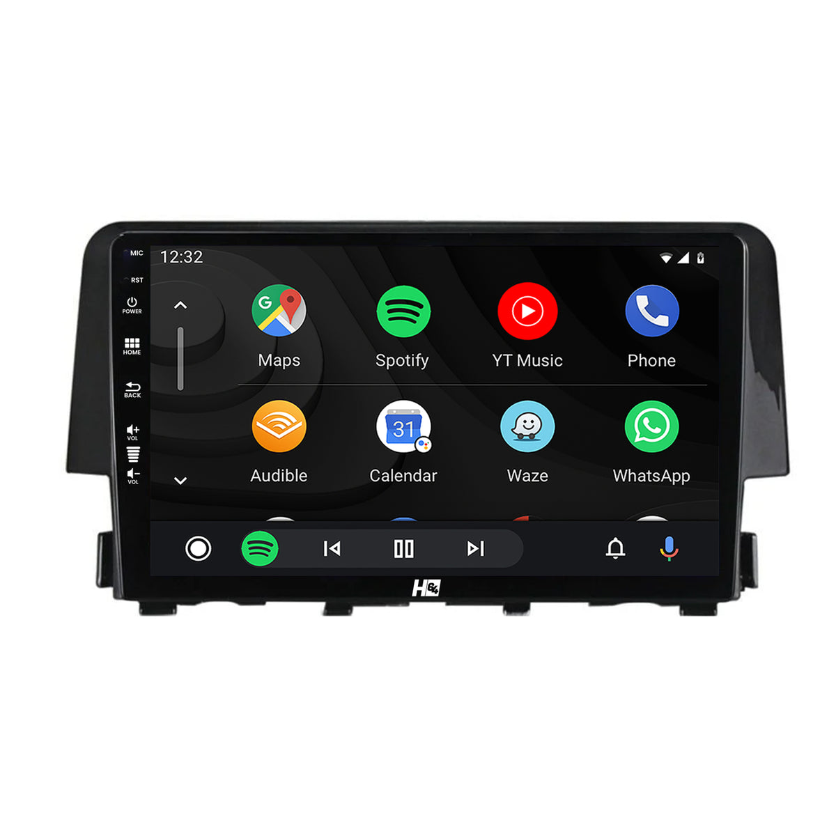 Navigatie HUB64 Honda Civic X / Sedan (2015-2021), 4GB RAM, Android, Quadcore, DSP, GPS, Wi-FI, Carplay, Android Auto, USB, Bluetooth, Waze, Touchscreen, 9 Inch