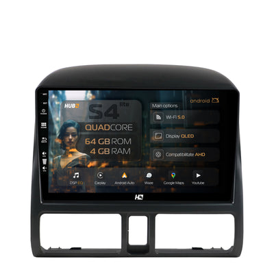 Navigatie HUB64 Honda CRV (1998-2005), 4GB RAM, Android, Quadcore, DSP, GPS, Wi-FI, Carplay, Android Auto, USB, Bluetooth, Waze, Touchscreen, 9 inch