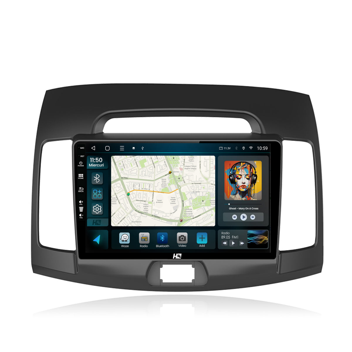 Navigatie HUB64 Hyundai Elantra (2006-2011), 8GB RAM, Android, Octacore, Slot Sim 4G, DSP, GPS, Wi-FI, Carplay, Android Auto, USB, Bluetooth, Waze, Touchscreen, 9 Inch