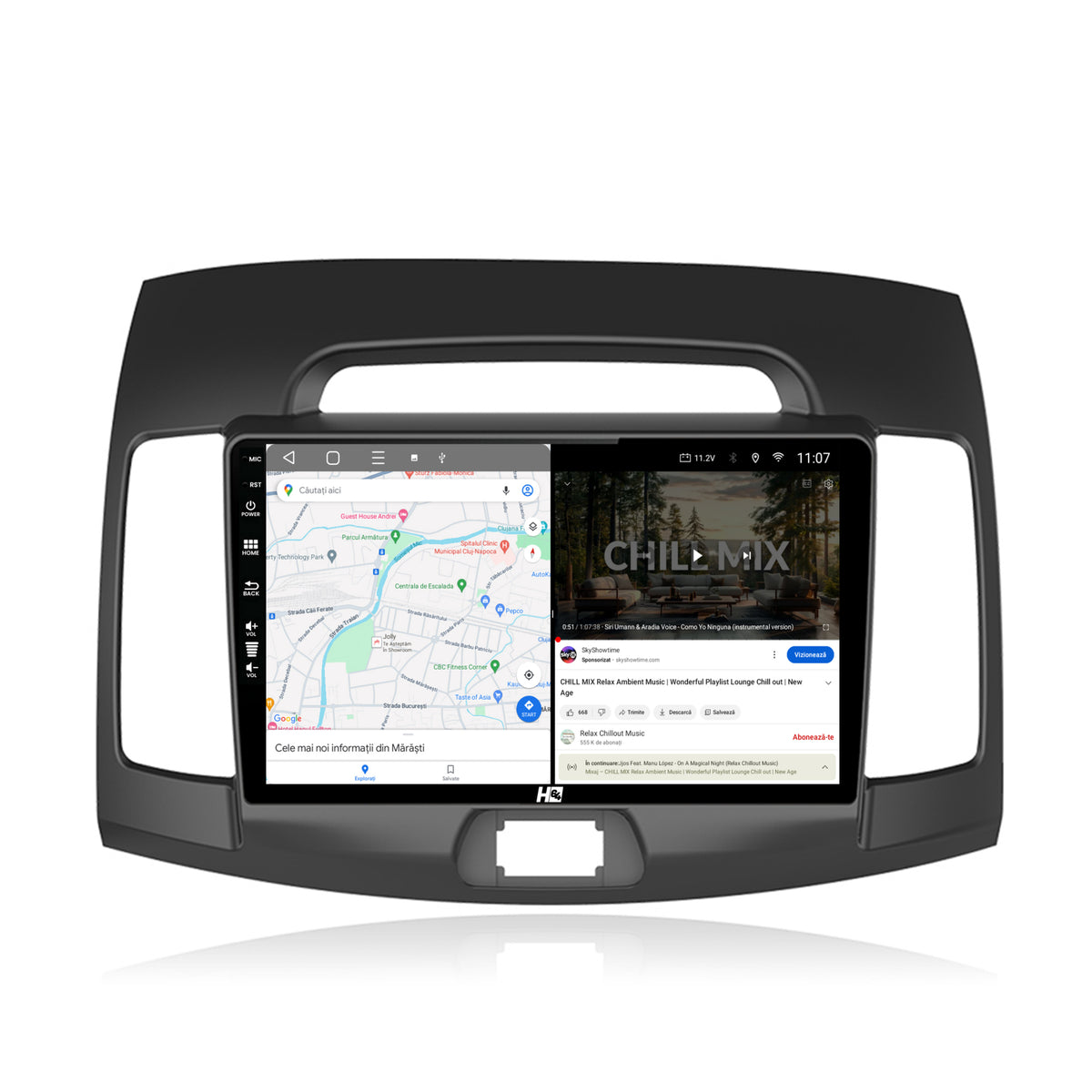 Navigatie HUB64 Hyundai Elantra (2006-2011), 8GB RAM, Android, Octacore, Slot Sim 4G, DSP, GPS, Wi-FI, Carplay, Android Auto, USB, Bluetooth, Waze, Touchscreen, 9 Inch