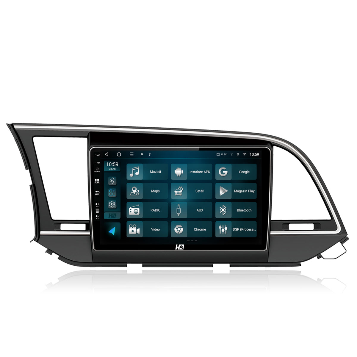 Navigatie HUB64 Hyundai Elantra (2015-2018), 6GB RAM, Android, Octacore, Slot Sim 4G, DSP, GPS, Wi-FI, Carplay, Android Auto, USB, Bluetooth, Waze, Touchscreen, 9 Inch
