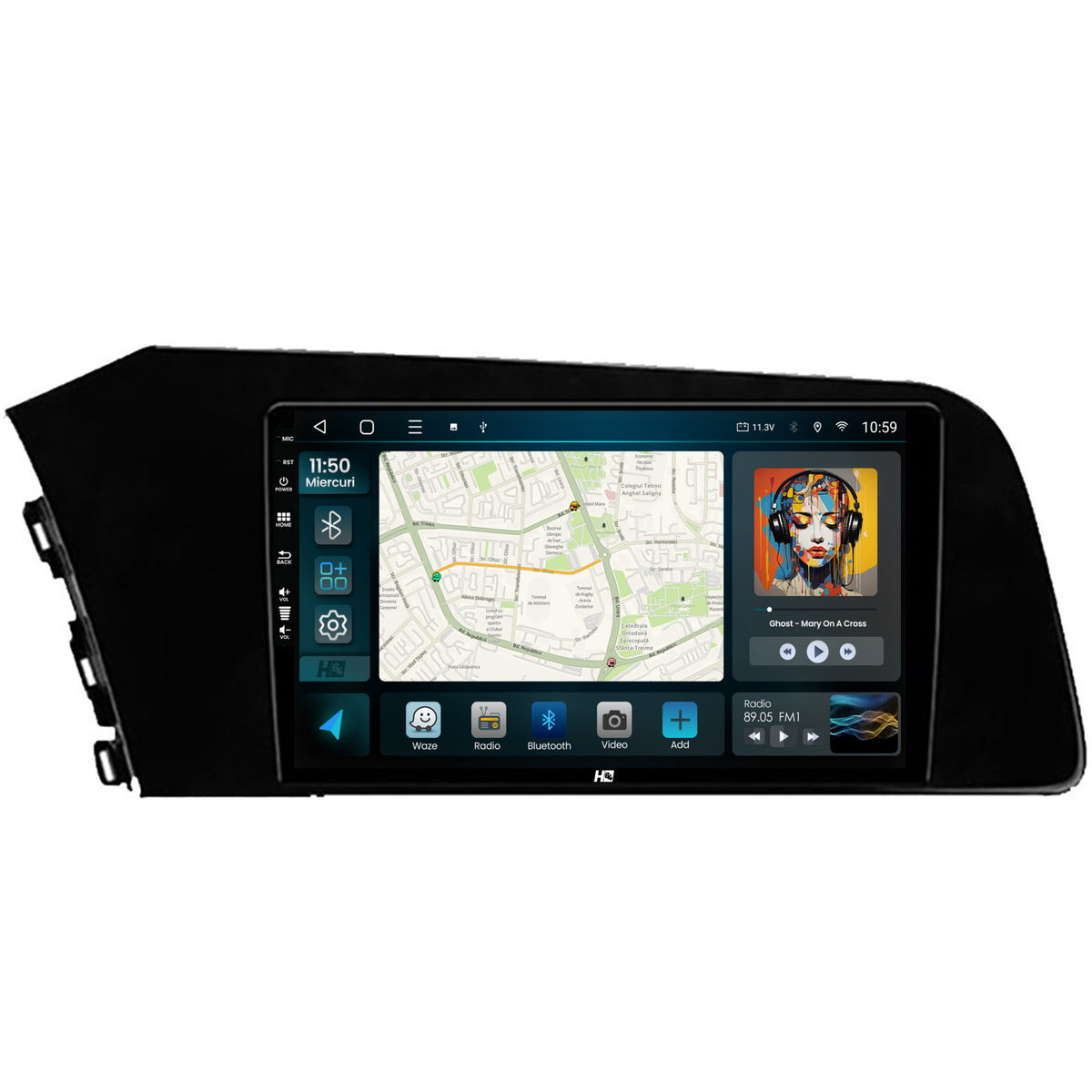 Navigatie HUB64 Hyundai Elantra (2020-Prezent), 2GB RAM, Android, GPS, Wi-FI, Carplay, Android Auto, USB, Bluetooth, Radio, Waze, Touchscreen, 9Inch