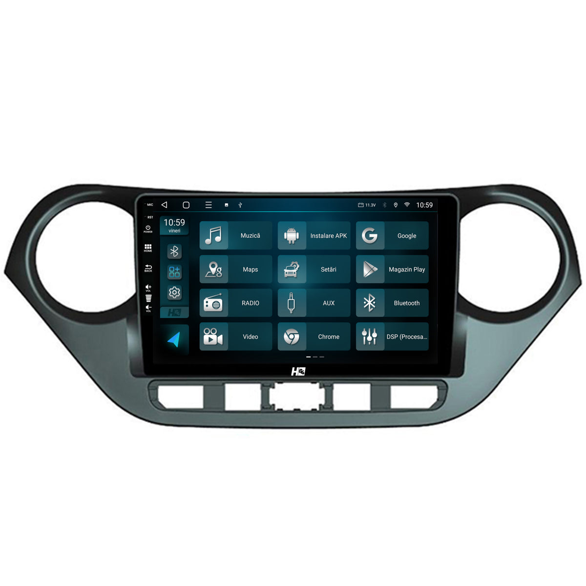 Navigatie HUB64 Hyundai I10 (2013-2017), 4GB RAM, Android, Quadcore, DSP, GPS, Wi-FI, Carplay, Android Auto, USB, Bluetooth, Waze, Touchscreen, 9 inch