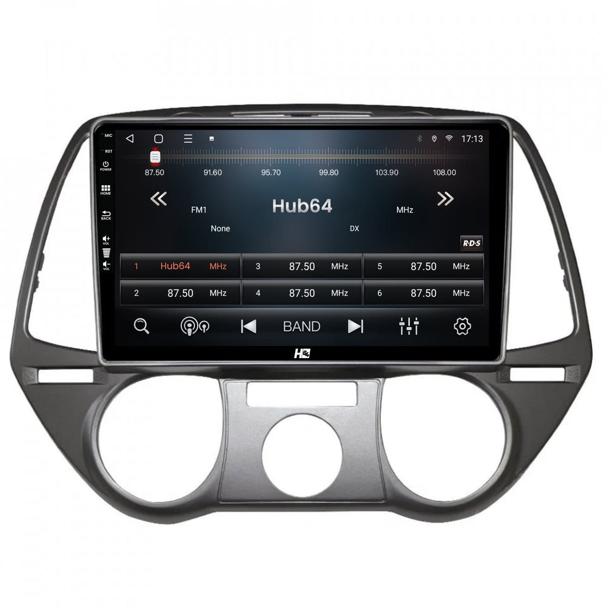 Navigatie HUB64 Hyundai I20 (2008-2012), 8GB RAM, Android, Octacore, Slot Sim 4G, DSP, GPS, Wi-FI, Carplay, Android Auto, USB, Bluetooth, Waze, Touchscreen, 9 Inch