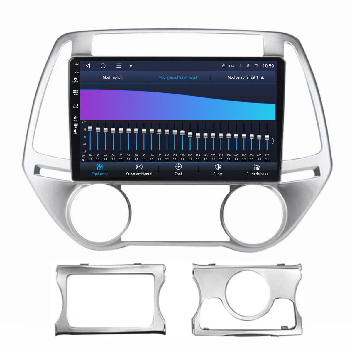 Navigatie HUB64 Hyundai I20 (2012-2014), 4GB RAM, Android, Octacore, Slot Sim 4G, DSP, GPS, Wi-FI, Carplay, Android Auto, USB, Bluetooth, Waze, Touchscreen, 9 inch