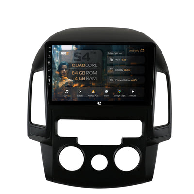 Navigatie HUB64 Hyundai I30 (2007-2012), Clima Manuala, 4GB RAM, Android, Quadcore, DSP, GPS, Wi-FI, Carplay, Android Auto, USB, Bluetooth, Waze, Touchscreen, 9 inch