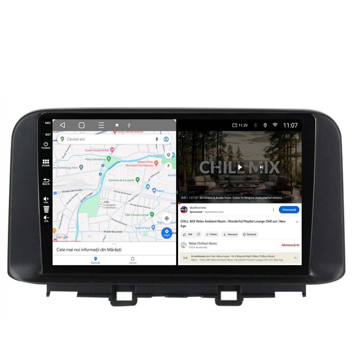 Navigatie HUB64 Hyundai Kona (2018+), 2GB RAM, Android, GPS, Wi-FI, Carplay, Android Auto, USB, Bluetooth, Radio, Waze, Touchscreen, 10.1 inch