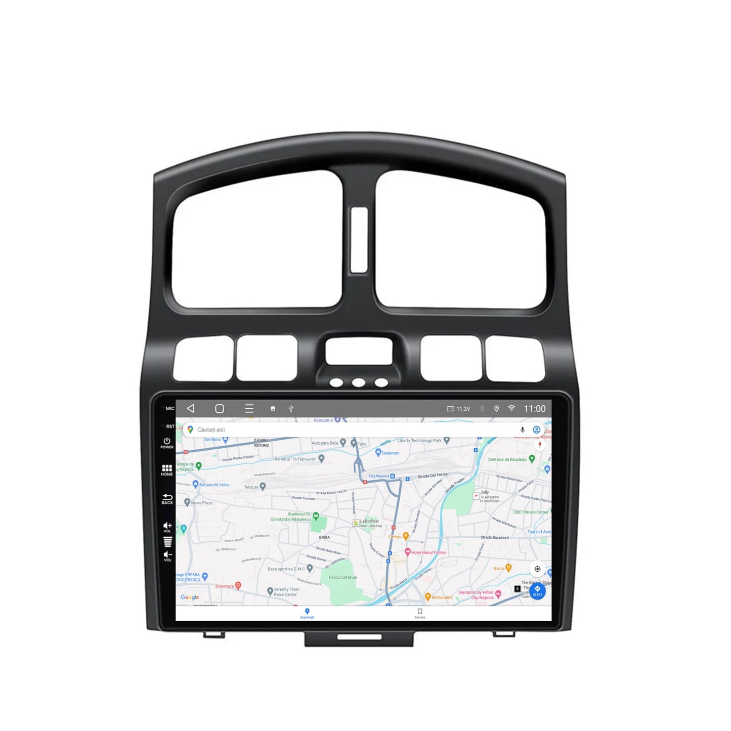 Navigatie HUB64 Hyundai Santa Fe (2001-2005), 8GB RAM, Android, Octacore, Slot Sim 4G, DSP, GPS, Wi-FI, Carplay, Android Auto, USB, Bluetooth, Waze, Touchscreen, 9 Inch