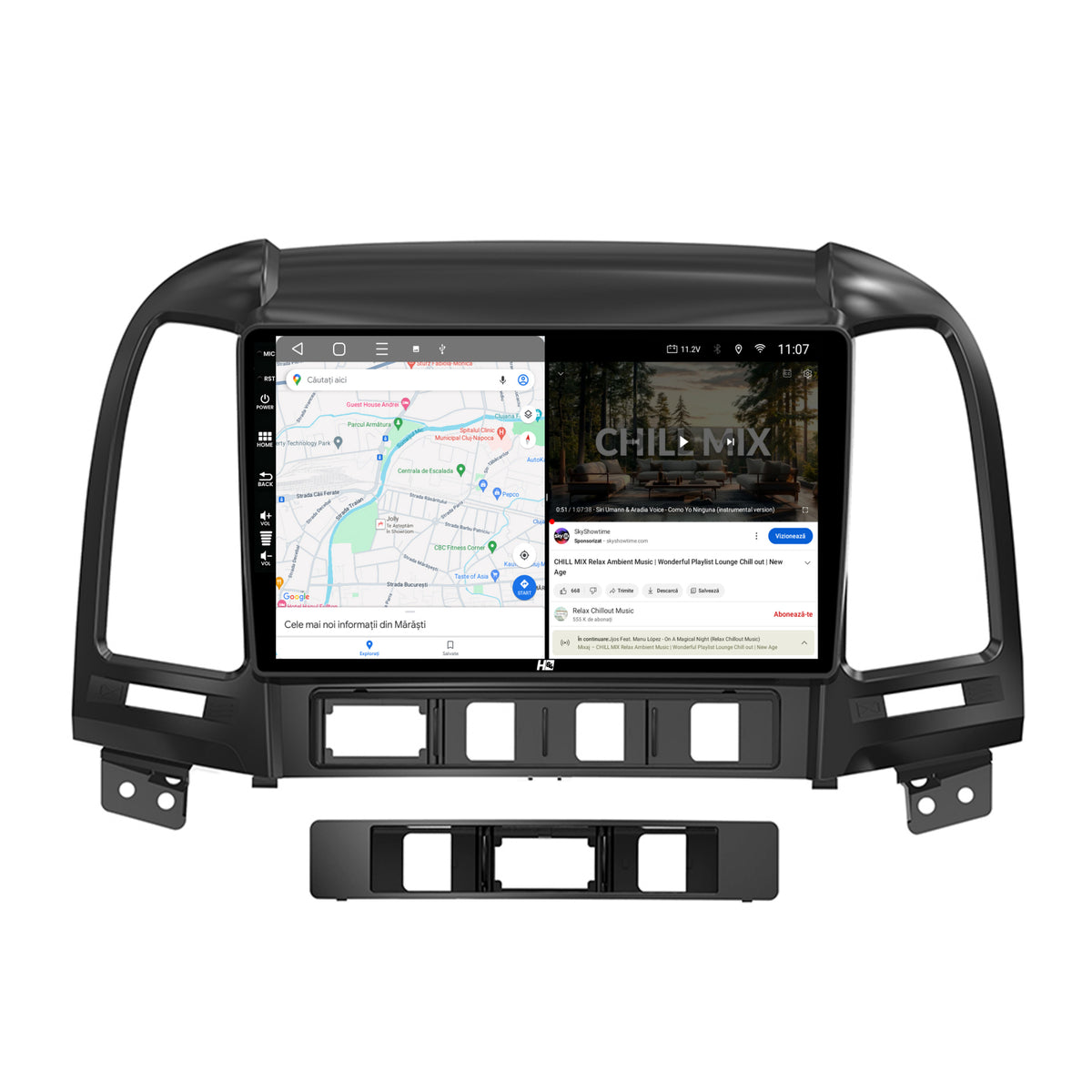 Navigatie HUB64 Hyundai Santa Fe (2006-2012), 2GB RAM, Android, GPS, Wi-FI, Carplay, Android Auto, USB, Bluetooth, Radio, Waze, Touchscreen, 9 inch