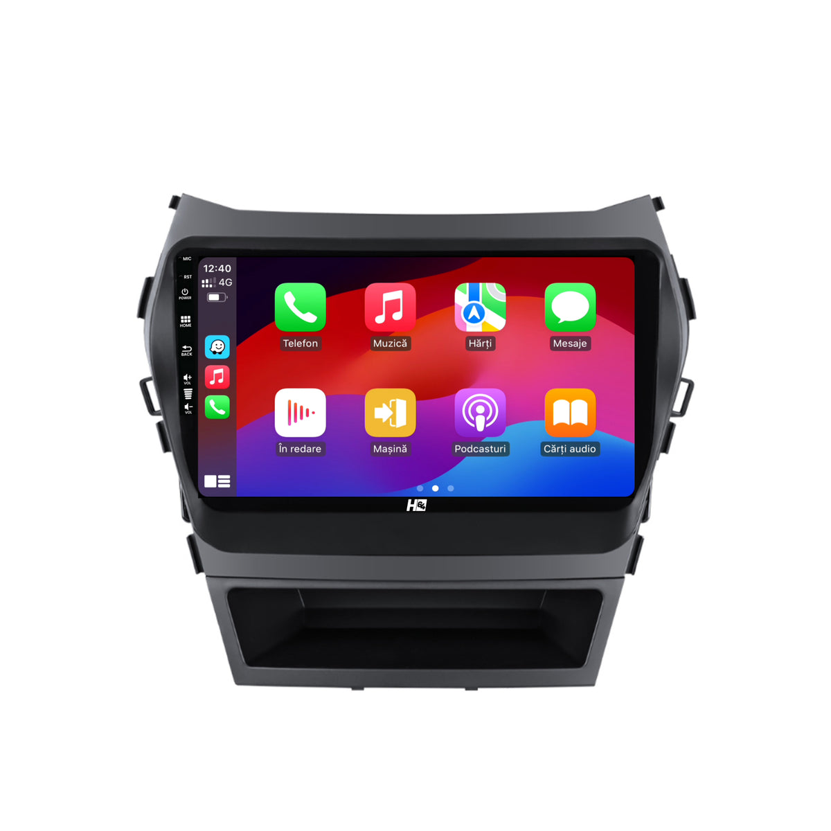 Navigatie HUB64 Hyundai Santa Fe IX45 (2013-2017), 4GB RAM, Android, Octacore, Slot Sim 4G, DSP, GPS, Wi-FI, Carplay, Android Auto, USB, Bluetooth, Waze, Touchscreen, 9 inch