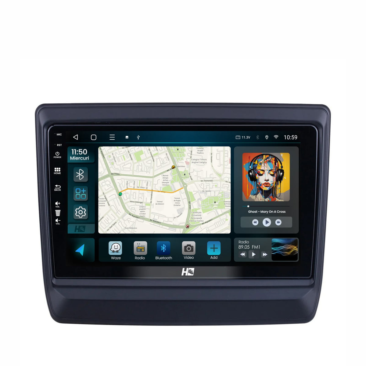 Navigatie HUB64 Isuzu D-MAX (2020+), 2GB RAM, Android, GPS, Wi-FI, Carplay, Android Auto, USB, Bluetooth, Radio, Waze, Touchscreen, 9 inch