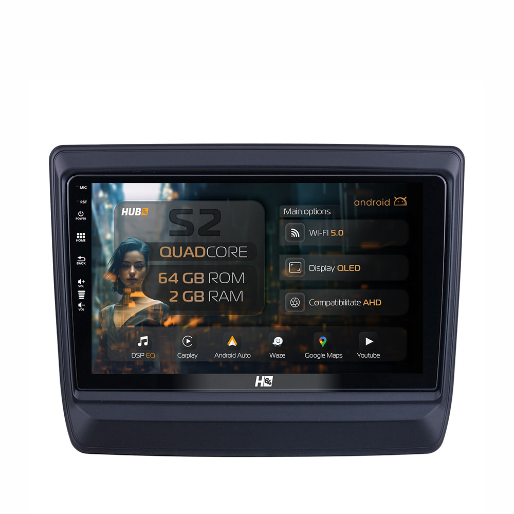 Navigatie HUB64 Isuzu D-MAX (2020+), 2GB RAM, Android, GPS, Wi-FI, Carplay, Android Auto, USB, Bluetooth, Radio, Waze, Touchscreen, 9 inch