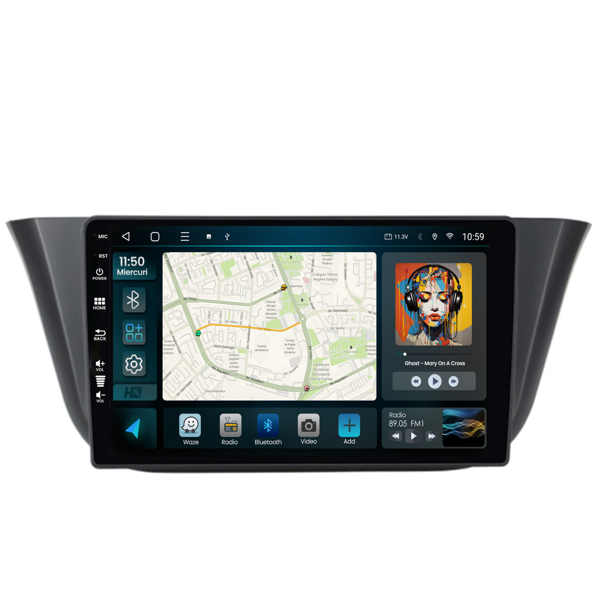 Navigatie HUB64 Iveco Daily (2013+), 2GB RAM, Android, GPS, Wi-FI, Carplay, Android Auto, USB, Bluetooth, Radio, Waze, Touchscreen, 9 inch