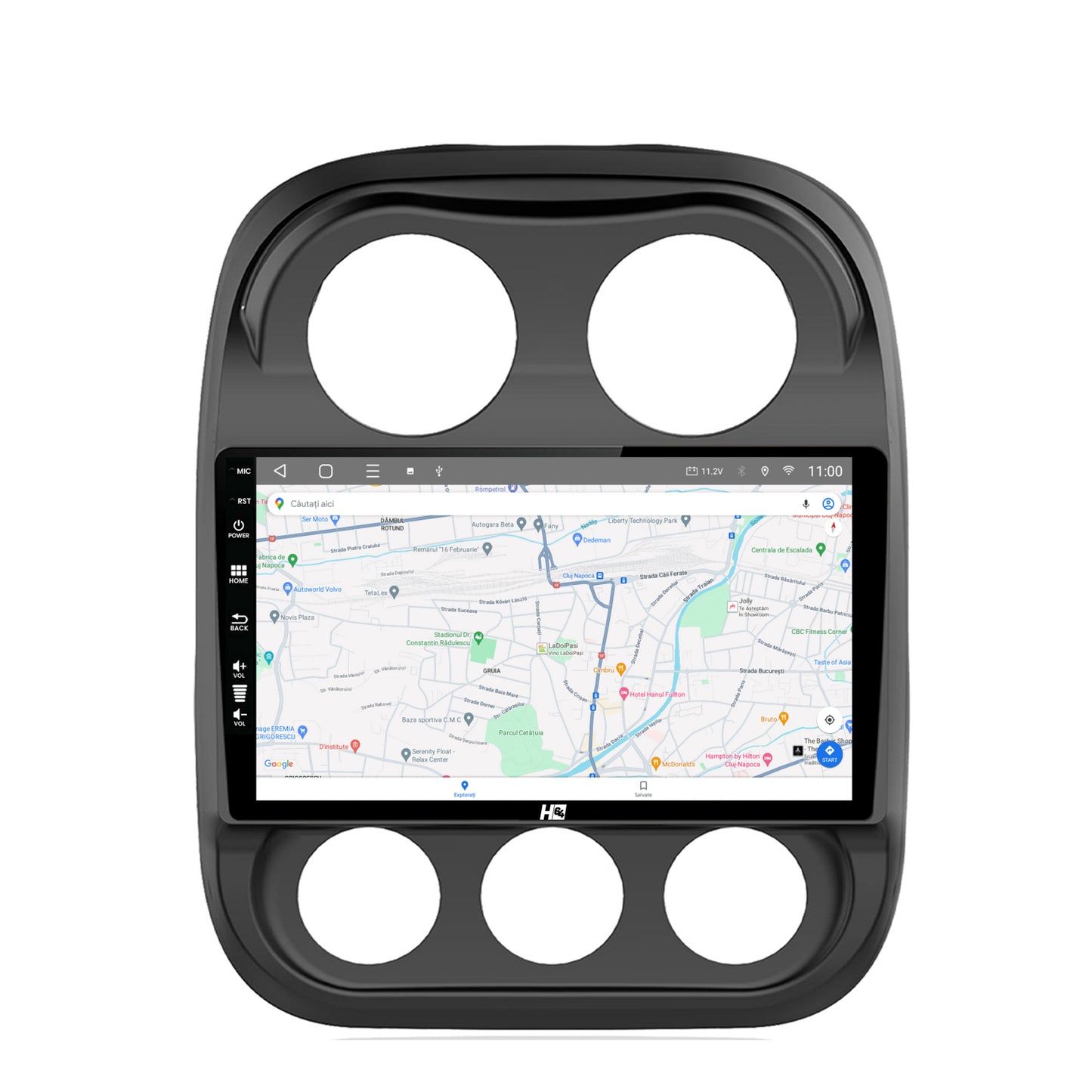 Navigatie HUB64 Jeep Compass (2009-2016), 2GB RAM, Android, GPS, Wi-FI, Carplay, Android Auto, USB, Bluetooth, Radio, Waze, Touchscreen, 10.1 inch