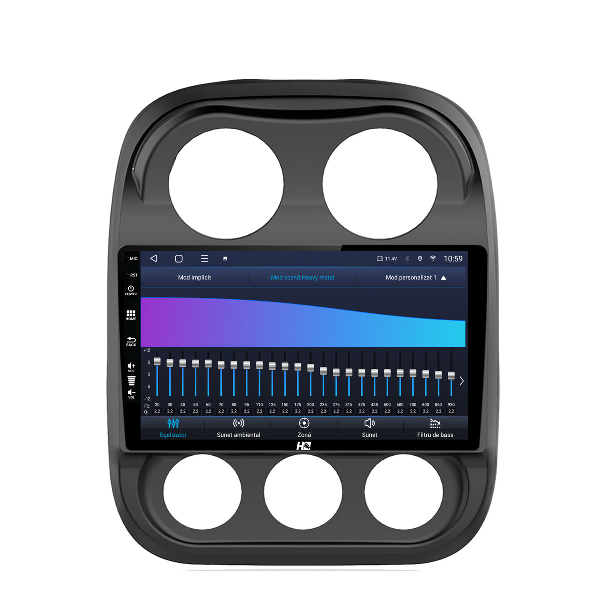 Navigatie HUB64 Jeep Compass (2009-2016), 8GB RAM, Android, Octacore, Slot Sim 4G, DSP, GPS, Wi-FI, Carplay, Android Auto, USB, Bluetooth, Waze, Touchscreen, 10.1 Inch